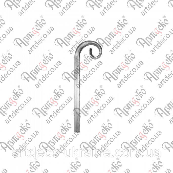 Кований завиток з труби 340х100х20 Арт. 12.704, фото 1