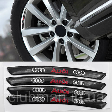 Наклейки на диски AUDI (АУДІ) на колеса Чорні, фото 1