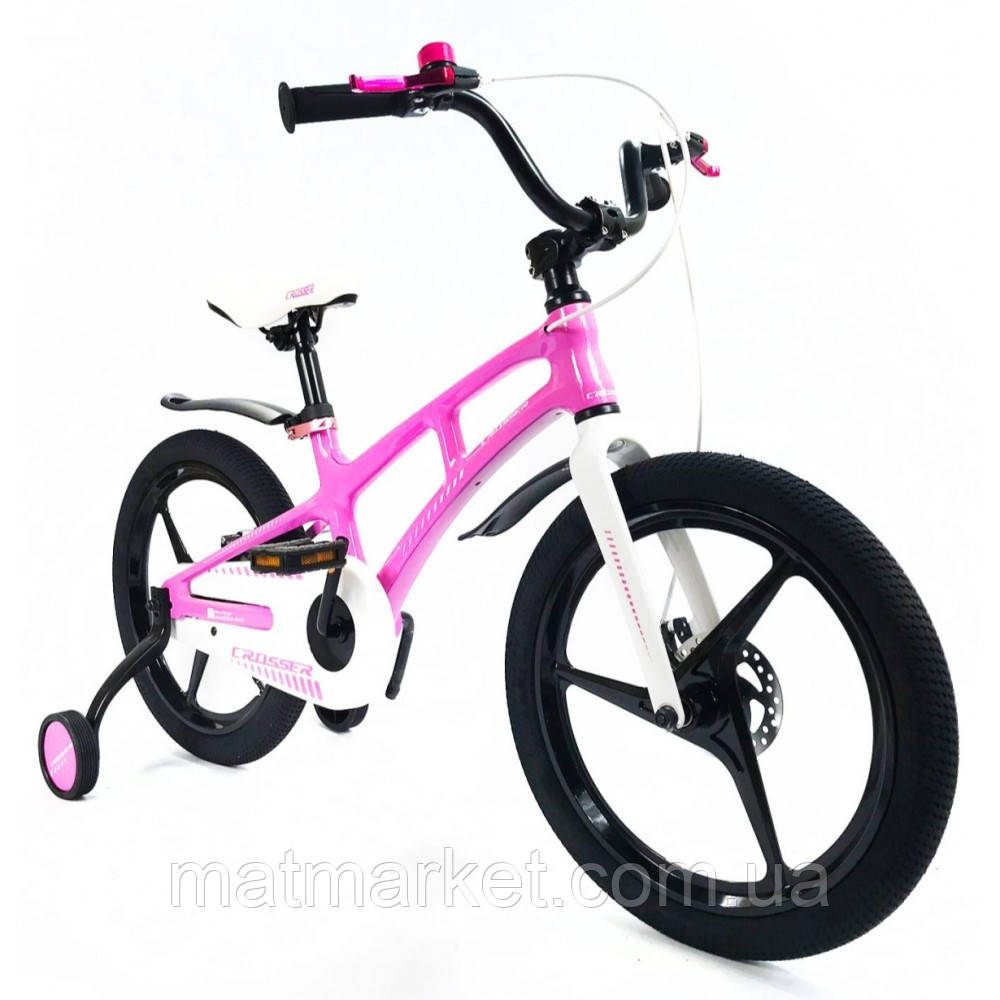 Велосипед дитячий Crosser Magnesium bike 16". Магнієвий сплав. Колір рожевий, фото 1