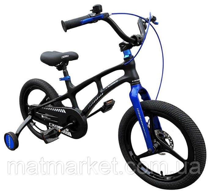 Велосипед дитячий Crosser Magnesium bike 16". Магнієвий сплав. Колір синій, фото 1