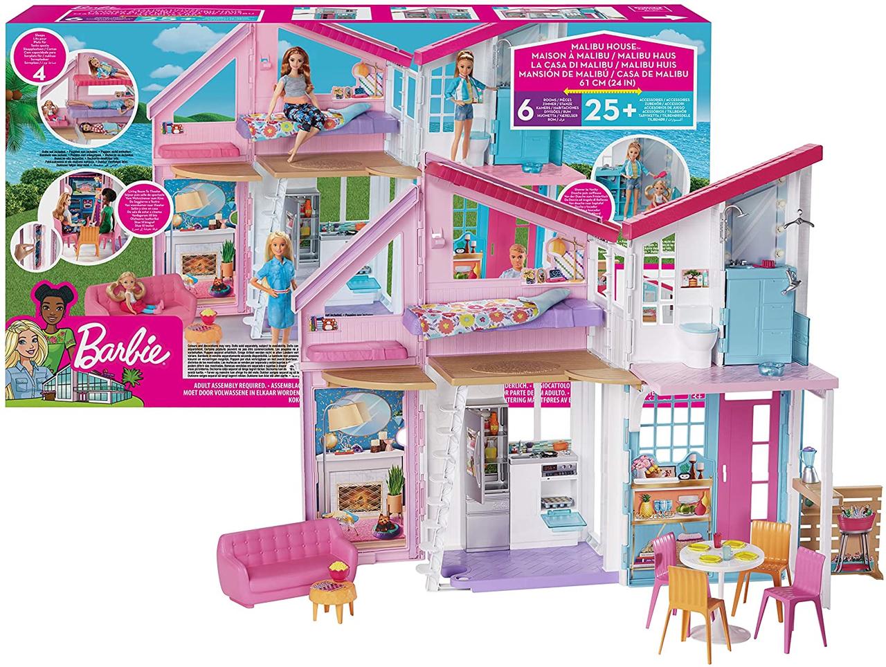 Барби дом Малибу Barbie FXG57 Malibu House Dollhouse, 60 cm