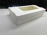 Упаковка для суші (200х100х50мм) біла, з віконцем