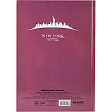 Книга записная Axent Maps New York 8422-543-A, A4, 210x295 мм, 96 листов, клетка, твердая обложка, роз.-кор., фото 5