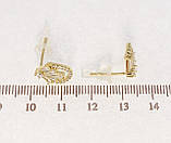 Сережки Xuping QQMM Позолота 14K пусети "Іскристість", фото 3