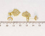 Сережки Xuping QQMM Позолота 14K пусети "Перлинні серця", фото 3