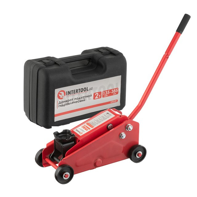 Домкрат гідравлічний підкатний 2 т у валізі INTERTOOL GT0109, фото 1