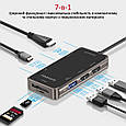 USB-C хаб 7-в-1 Promate PrimeHub-Lite HDMI/USB-C/USB 3.0/2xUSB 2.0/SD/MicroSD Grey (primehub-lite.grey), фото 2