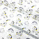 Тканина поплін єдинороги з веселкою сіро-жовті на білому (ТУРЦІЯ шир. 2,4 м) (R-S-0393), фото 2