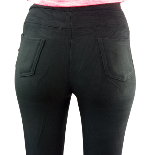 Женские зимние лосины брюками на меху с карманами на молнии, Ласточка чёрные размер M, (маломерят)30032185 - фото 6 - id-p1463289097