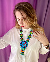 Кольє ручної роботи Блакитний крокус