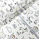 Тканина поплін намальовані тварини з чорно-жовтими зірочками на смужці на білому (ТУРЦІЯ шир. 2,4м)(R-S-0636), фото 3