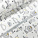 Тканина поплін намальовані тварини з чорно-жовтими зірочками на смужці на білому (ТУРЦІЯ шир. 2,4м)(R-S-0636), фото 2