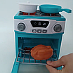 Плита для дівчинки іграшкова З відкривається духовкою світлом і звуком Сковорідка На батарейках QF 26131 G, фото 4
