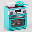 Плита для дівчинки іграшкова З відкривається духовкою світлом і звуком Сковорідка На батарейках QF 26131 G, фото 5