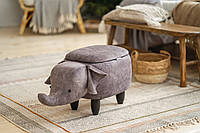 Интерьерный пуф дизайнерская банкетка слоник с крышкой