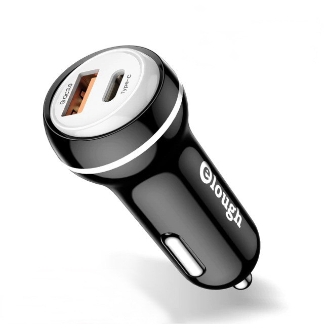 Автомобільний зарядний пристрій 2 виходи (USB + TypeC) 20W, швидка зарядка QC 3,0 + PD