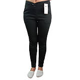 Жіночі зимові жіночі брюки на хутрі з кишенями спереду, ґудзик, Jujube чорні розмір L, 30032198, фото 2