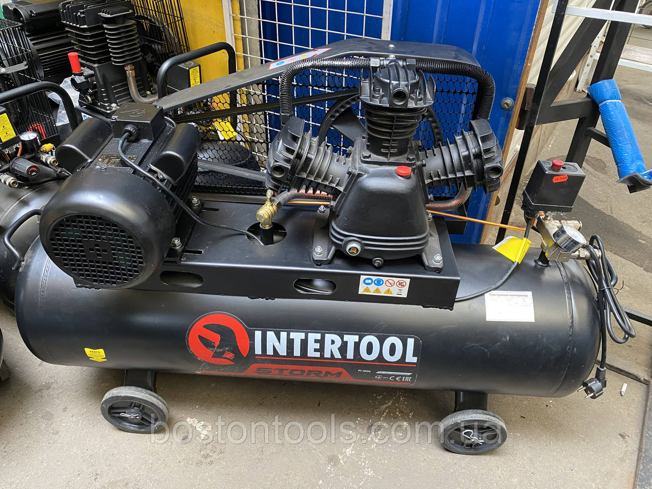 Компресор 100л, 4 кВт, 220в, 3 циліндри INTERTOOL, фото 1