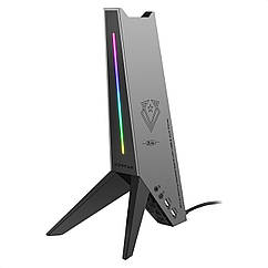 USB хаб Vertux Zulu 2xUSB 2.0/AUX 3.5 мм з підставкою для навушників Black