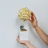 Дерево зі стабілізованою гортензією 30 cm, топіарій бежевий, фото 4