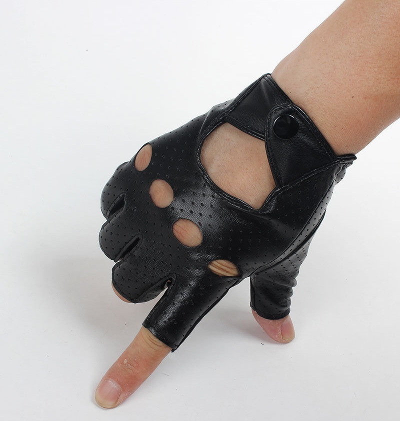Рукавички безпалі шкіряні GLOVES унісекс S чорний 02269, фото 1