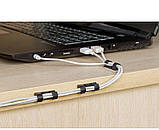 Тримач дротів на столі Arivans 4х1.5х1.5 см 16 шт чорний 02050, фото 3