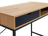 Стіл офісний в лофт стилі для ноутбука з шухлядою  дуб/чорний  bobi, фото 4