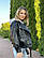 Жіноча оверсайз куртка косуха чорна з екошкіри, фото 4
