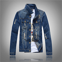 Пиджак джинсовый мужской TANG KU синий XL 01946