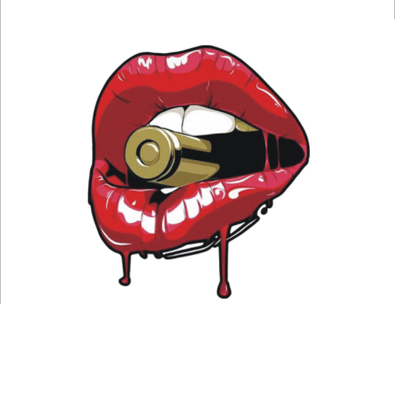 Наклейка на авто AIWA Губи з кулею 3d 02153, фото 1