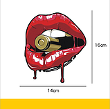Наклейка на авто AIWA Губи з кулею 3d 02153, фото 2