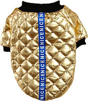 Куртка для собак «Gold», золотий, зимова, осіння одяг для собак дрібних, середніх порід