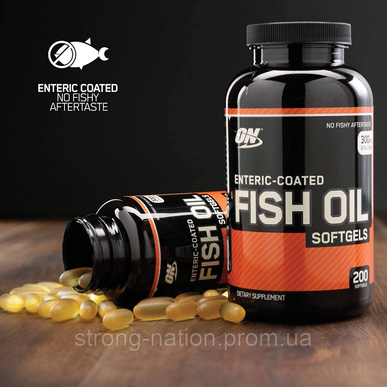 Enteric Coated Fish Oil Softgels | 200 softgels | Optimum Nutrition