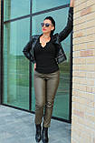 Штани жіночі з штучної шкіри за кісточку, фото 5