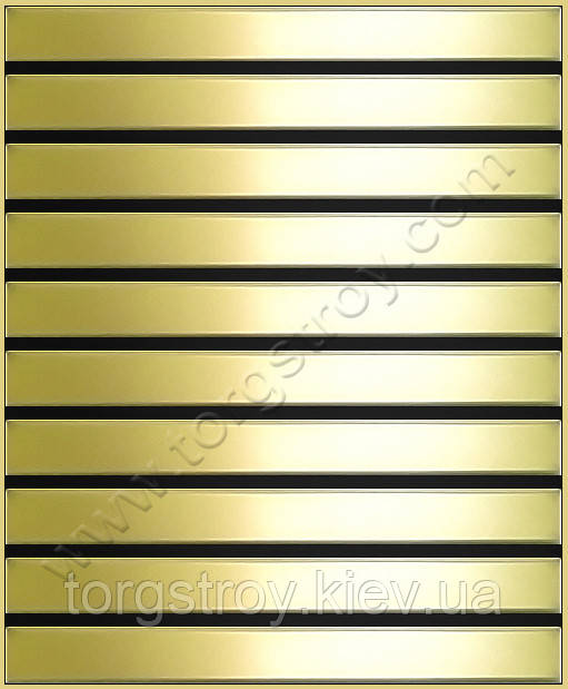 Реечные алюминиевые зеркальные потолки: рейка золото-зеркало с черной вставкой - фото 2 - id-p223685125