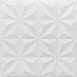 Стельова панель біла Сніжинки ПВХ 3Д самоклеюча м'яка для стелі 700*700*5 мм (116)