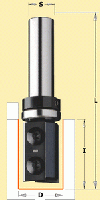 Фреза пазова СМТ зі змінними ножами D16-I35-L80-z2-d8