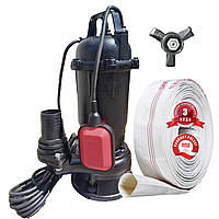 Фекальний насос AKWA PUMPS WQD 2.5 з ножем і пожежний рукав 10 метрів (комплект) гарантія 3 роки