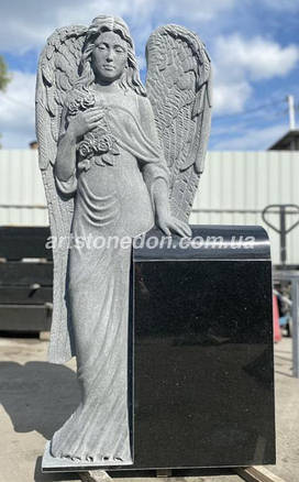 Пам'ятник надгробний Ангел скорботи №266 різблений з граніту