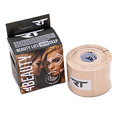 Кінезіотейп для обличчя REA TAPE Beauty, 5 м х 5 см, бежевий
