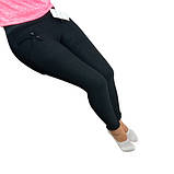 Жіночі зимові жіночі брюки на хутрі з гудзиками на кишенях , Jujube чорні розмір S, 30032204, фото 3