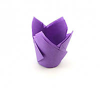 Бумажные формы (Тарталетки) для кексов, капкейков Фиолетовые тюльпан