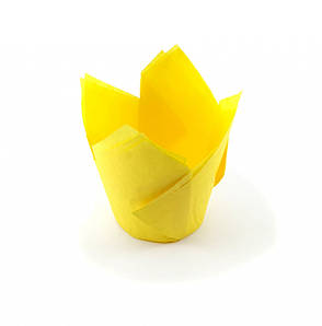 Паперові форми для кексів, капкейків Тюльпан ЖОВТИЙ