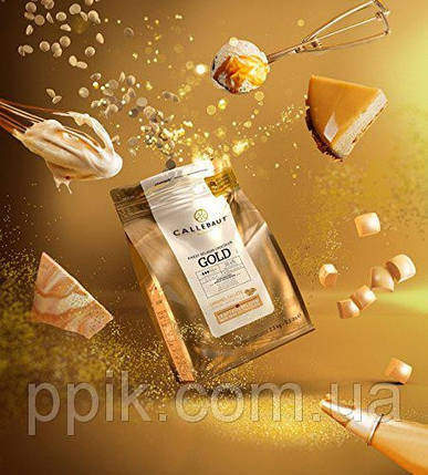 Бельгійський Білий шоколад з карамеллю, "Callebaut Gold", 1 кг, фото 4
