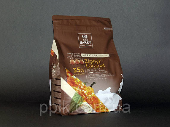 Бельгійський шоколад білий з карамеллю Zephyr 35%, Barry Callebaut, 1 кг, фото 1