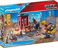 Плеймобил 70443 мини-экскаватор со строительной секцией Playmobil City Action