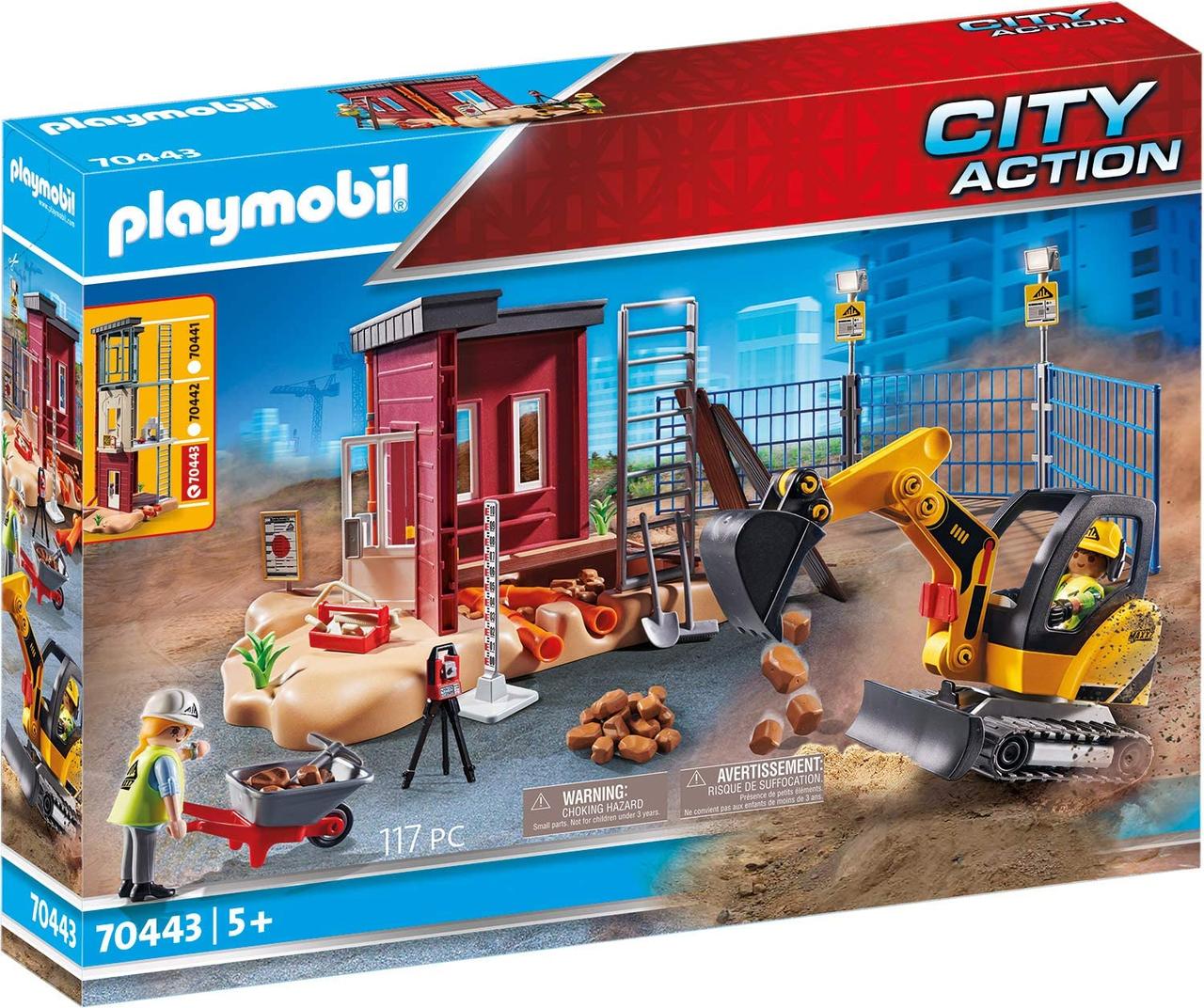 Плеймобил 70443 міні-екскаватор з будівельною секцією Playmobil Action City, фото 1
