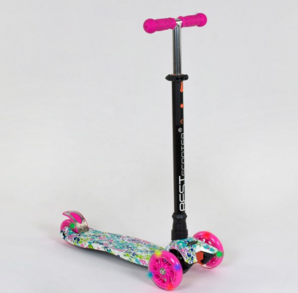 Самокат Best Scooter MAXI, трубка керма алюмінієва, з світяться колесами