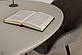 Овальний розсувний стіл Nicolas Georgia 120-155х85см капучіно МДФ з матовим скляним покриттям на колоні, фото 7