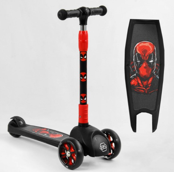Самокат Best Scooter СВЕТ КОЛІС І ДИСКІВ, складане кермо, передні колеса PU 120 мм, задні колеса PU 80 мм